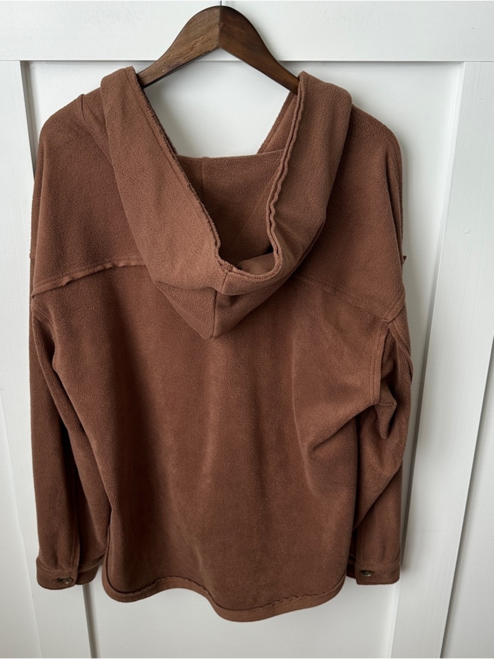 easel Brown Hooded Button-Up Cardigan - Picture 5 of 10